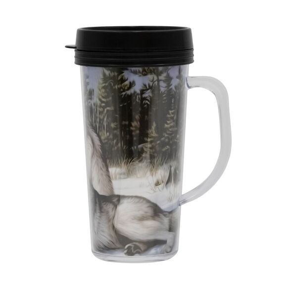 Woodland Creek Wolves 14oz Travel Mug with Handle 2pc Set - Picture 4 of 9